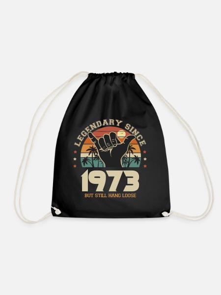 Geburtstag Jahrgang 1973 Cooles Surfgeschenk 50 Jahre - Turnbeutel - Schwarz