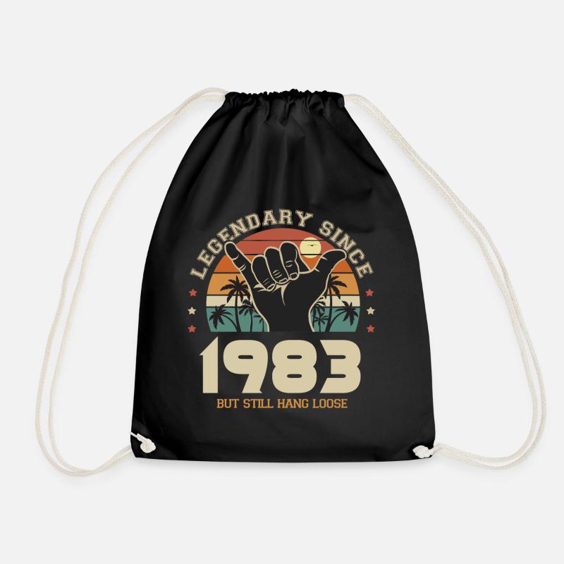 anniversaire né en 1983 Cadeau cool surf 40 ans - Sac de sport léger - noir