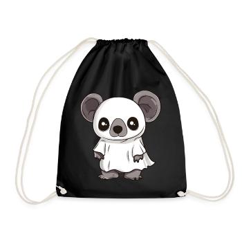 Koala Halloween Bande dessinée Fantôme - Sac de sport léger - noir - Devant