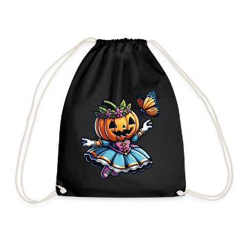 Mignonne princesse d’Halloween avec papillon - Sac de sport léger - noir - Devant