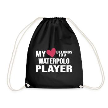 water polo water polo player water polo player - Drawstring Bag - black - Front