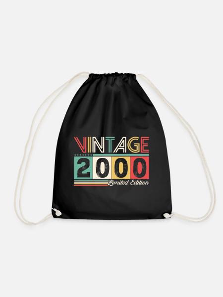 Vintage 2000 22. Geburtstag Damen/ Herren 22 Jahre - Turnbeutel - Schwarz