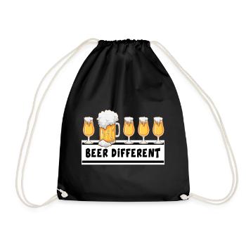 bier bierzelt trinkspruch "beer different" - Turnbeutel - Schwarz - Vorne