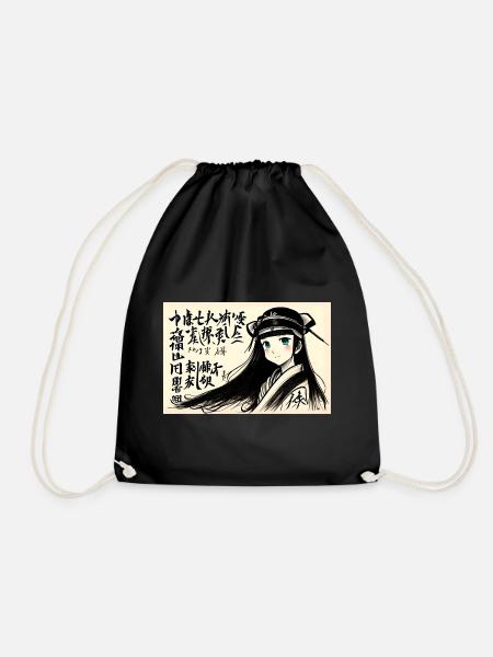 Fille asiatique - Sac de sport léger - noir