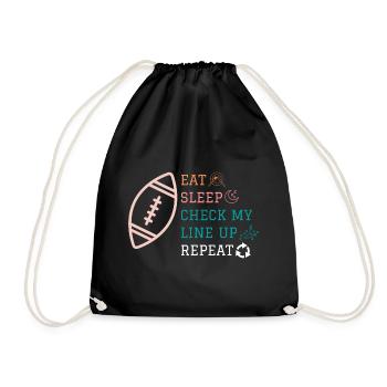 Manger Dormir Vérifier ma composition Répéter Fantasy Football - Sac de sport léger - noir - Devant