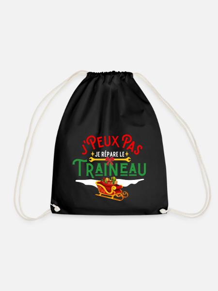 je peux pas je répare le traineau idée cadeau noel - Sac de sport léger - noir