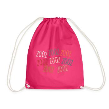 Born in 2002 - legendary since 2002 - Drawstring Bag - fuchsia - Front