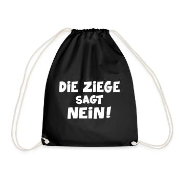 ziegenbock crazy bio ziege "sagt nein" - Turnbeutel - Schwarz - Vorne