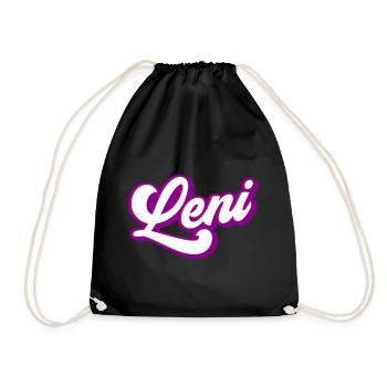 Leni | Farben änderbar - Turnbeutel - Schwarz - Vorne