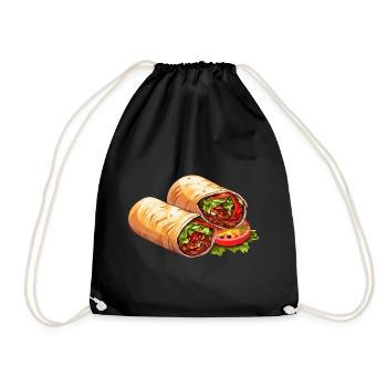 Tasty delicacy: Döner Dürüm Wrap - Drawstring Bag - black - Front