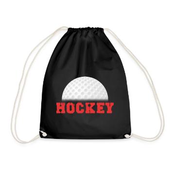 Field Hockey Hockey Player Hockey Ball - Drawstring Bag - black - Front