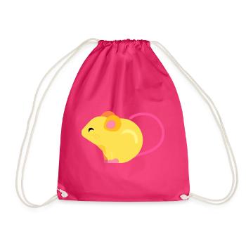 Maus - Turnbeutel - Fuchsia - Vorne