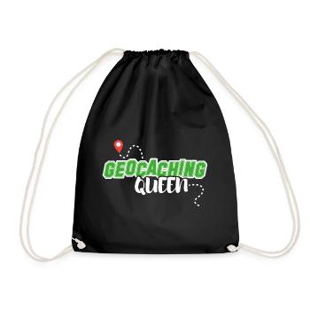 geocache geocacher scavenger hunt geocaching-queen - Drawstring Bag - black - Front