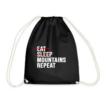 servus mountain alpine hiking mountaineering mountain air - Drawstring Bag - black - Front
