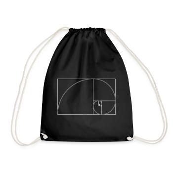 Fibonacci Spiral Golden Ratio Geometry Phi - Drawstring Bag - black - Front
