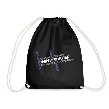 winterbader eisbader polar eisbad arktis kältebad - Turnbeutel - Schwarz - Vorne
