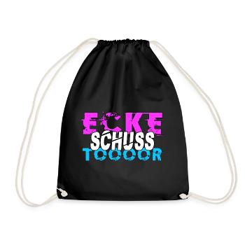 Feldhockey Hockeyspruch Hockeyfan Maskottchen - Turnbeutel - Schwarz - Vorne