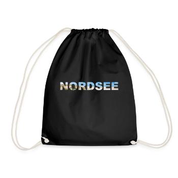 Nordsee Panorama Schriftzug - Turnbeutel - Schwarz - Vorne