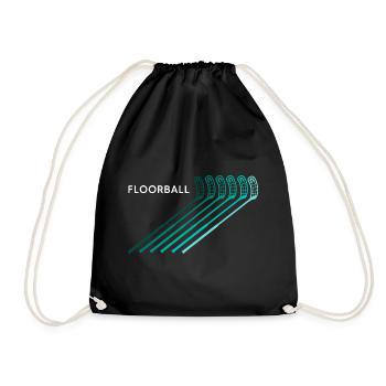Floorball Unihockey "Floorballschläger" unihoc - Turnbeutel - Schwarz - Vorne
