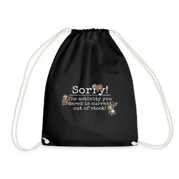 Activity Currently Out Of Stock! Kawaii Faultiere - Turnbeutel - Schwarz - Vorne