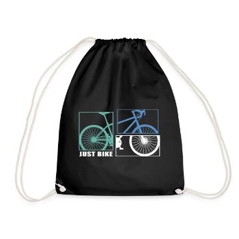 Bicycle Bicycle Chain Cyclist bikemosaic ride - Drawstring Bag - black - Front