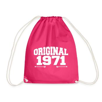 Original 1971 | Birthday present 1971 - Drawstring Bag - fuchsia - Front