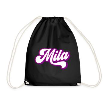 Mila | Farben änderbar - Turnbeutel - Schwarz - Vorne