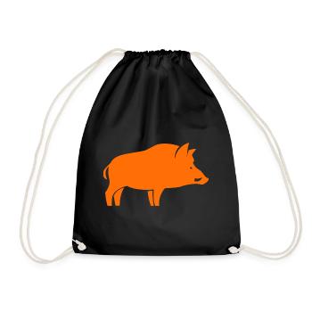 chasse sanglier chasseur - Sac de sport léger - noir - Devant