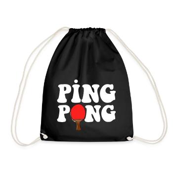 Ping Pong outfit with table tennis bat - Drawstring Bag - black - Front