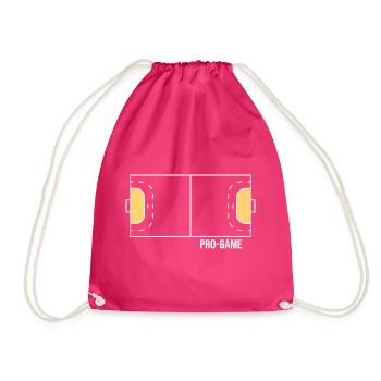 Handball Handballfeld Sprungwurf Handballhalle - Turnbeutel - Fuchsia - Vorne