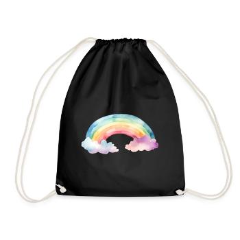 Aquarell Regenbogen - Turnbeutel - Schwarz - Vorne
