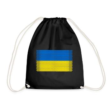 UKRAINE support Kyiv-love Zelensky slava ukraini - Drawstring Bag - black - Front