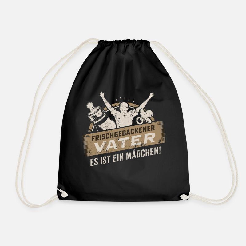 Frischgebackener Vater Mädchen Farset 2 - Geschenk - Turnbeutel - Schwarz