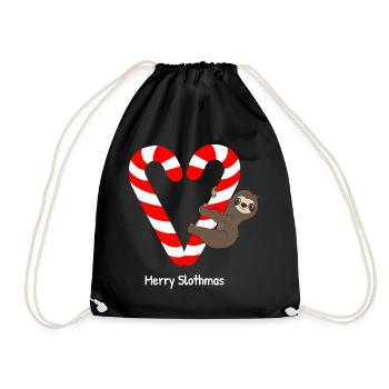 Sloth Lazy Cute Sloth Gift - Drawstring Bag - black - Front