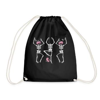 Drôle de squelettes dansants Halloween Ballerine rose - Sac de sport léger - noir - Devant
