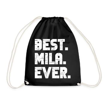 Best Mila Ever Retro Geschenk Spruch Geburtstag - Turnbeutel - Schwarz - Vorne