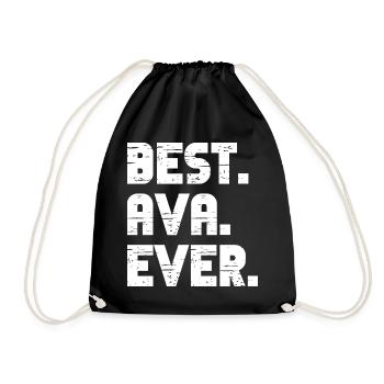 Best Ava Ever Retro Geschenk Spruch Geburtstag - Turnbeutel - Schwarz - Vorne