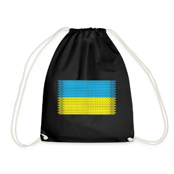 herz ukraine love kiew krim flagge valentin ukrain - Turnbeutel - Schwarz - Vorne