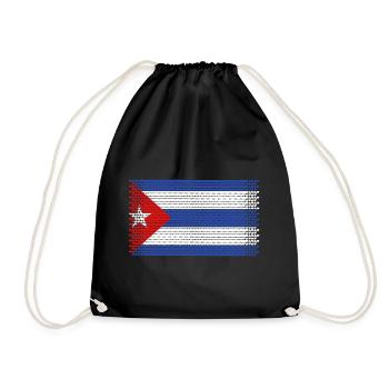coeur amour cuba cuban drapeau cubain style cubain - Sac de sport léger - noir - Devant