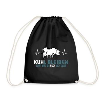 landleben cool kuhl bleiben kuh bauernhof - Turnbeutel - Schwarz - Vorne