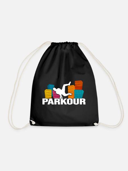 Parkour Traceur Freerun CityParkour Jump - Drawstring Bag - black