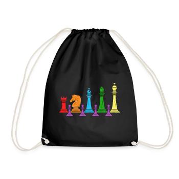 Chess Checkmate Chess Player Chess Family - Drawstring Bag - black - Front