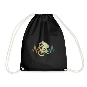 Heartbeat BMX Pulse ECG - Drawstring Bag - black - Front