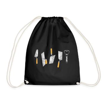 maçon artisans brique mortier mason truelle - Sac de sport léger - noir - Devant