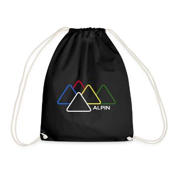 mountaineering sherpa alpine ferrata mountain summit - Drawstring Bag - black - Front