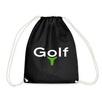 Golf Golfsport Golfspieler Golfplatz Handicap - Turnbeutel - Schwarz - Vorne