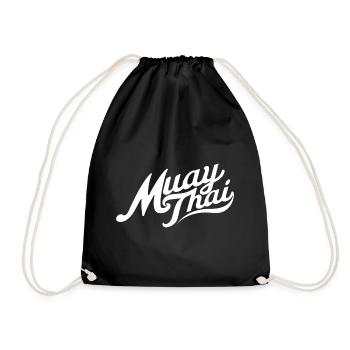 Muay Thai lettering - Drawstring Bag - black - Front