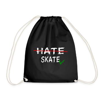 skater skateboard sk8 halfpipe skateboarder skate - Turnbeutel - Schwarz - Vorne