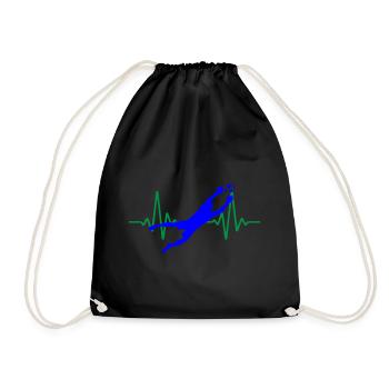 Heartbeat Goalkeeper Keeper | Colors can be changed - Drawstring Bag - black - Front