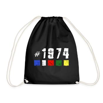 1974 birthday nepal anniversary hiking NEW TIBET - Drawstring Bag - black - Front
